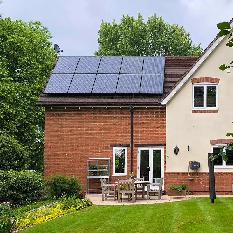 Home with solar panels on the roof.